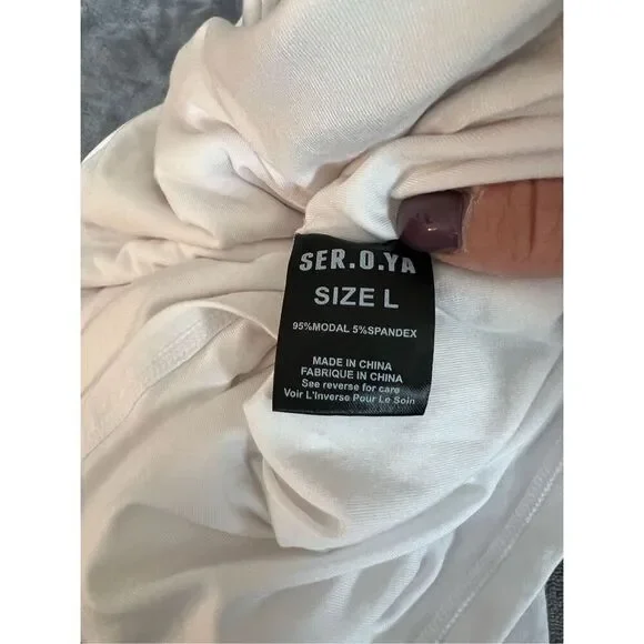 Revolve SER.O.YA Dress Womens Size Large White Lana Mini Sleeveless Halter Shrug - Picture 9 of 12